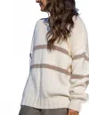 Thread + Butter Alpaca Stripe Sweater In Brown In Brown