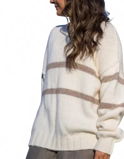 Thread + Butter Alpaca Stripe Sweater In Brown