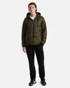 Thread Collective Men's Kersting Reversible Plaid Polar Hooded Jacket In Cargo Khaki