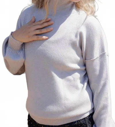 Threaded Pear Brielle Turtle Neck Sweater In Beige In White