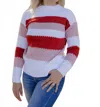 Threaded Pear Haven Striped Knit Sweater In Multi In Multi
