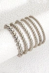 Threaded Pear Silver Multi Layered Beaded Bracelet