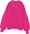 Threaded Pear Women's Michaela Sweater In Hot Pink