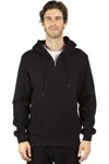 Threadfast Apparel Fleece Full-zip Hooded Sweatshirt In Black
