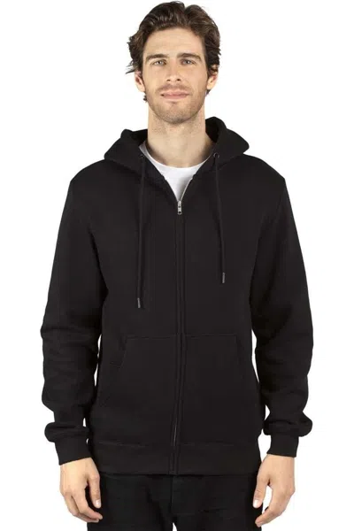 Threadfast Apparel Fleece Full-zip Hooded Sweatshirt In Black
