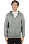 Threadfast Apparel Fleece Full-zip Hooded Sweatshirt In Gray