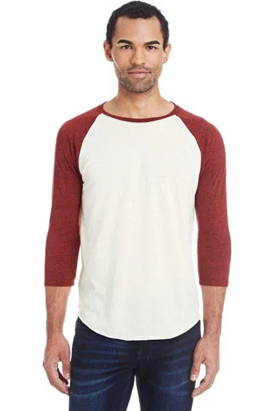 Threadfast Apparel Triblend Three-quarter Sleeve Raglan T-shirt In White