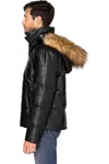 Threadfast Apparel Vegan Leather Puffer Jacket In Black