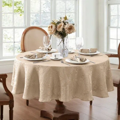 Threadmade Caiden Elegance Damask Tablecloth In Brown