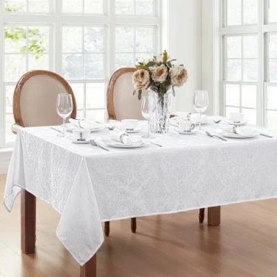 Threadmade Caiden Elegance Damask Tablecloth In White