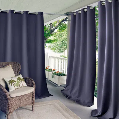 Threadmade Connor Solid Indoor/outdoor Window Curtain In Blue
