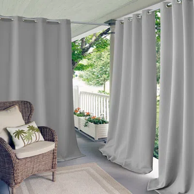 Threadmade Connor Solid Indoor/outdoor Window Curtain In Gray