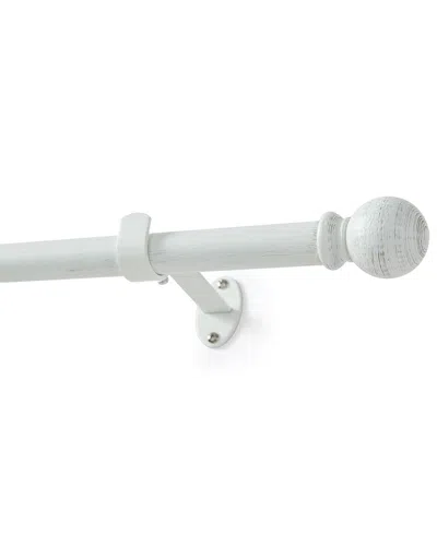Threadmade Farmhouse Ball Curtain Rod In White