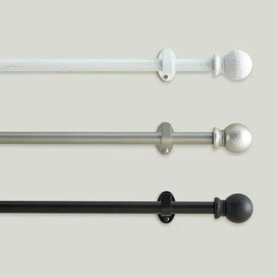 Threadmade Farmhouse Ball Curtain Rod In Multi