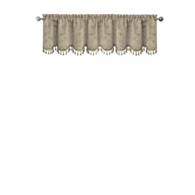 Threadmade Mia Beaded Scallop Valance In Brown