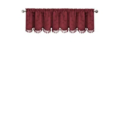 Threadmade Mia Beaded Scallop Valance In Burgundy