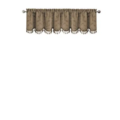 Threadmade Mia Beaded Scallop Valance In Brown