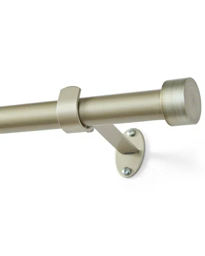 Threadmade Serena Single Curtain Rod With Contemporary Cap Finial In Gray