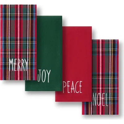 Threadmade Stowe Tartan Holiday Kitchen Towels, Set Of 4 In Multi