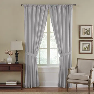 Threadmade Versailles Faux Silk Blackout Window Curtain In Gray