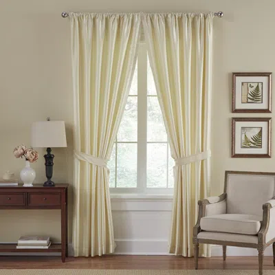 Threadmade Versailles Faux Silk Blackout Window Curtain In Neutral
