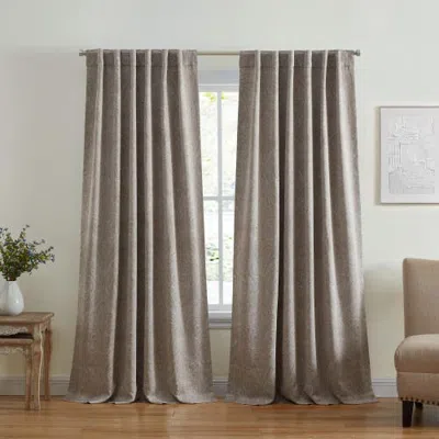 Threadmade Vittoria Paisley Printed Blackout Curtain Panel In Gray
