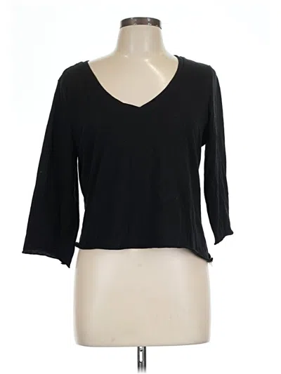 Pre-owned Threads 4 Thought 3/4 Sleeve Top Black V-neck Tops