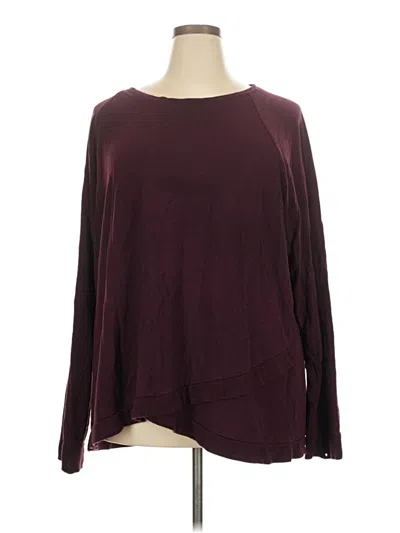 Pre-owned Threads 4 Thought 3/4 Sleeve T-shirt In Burgundy