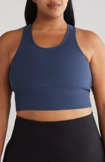 Threads 4 Thought Active Rib Sports Bra In Heather Chambray