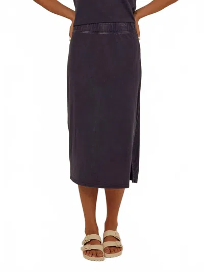 Threads 4 Thought Adella Mineral Wash Eco Jersey Midi Skirt In Stargazer In Blue
