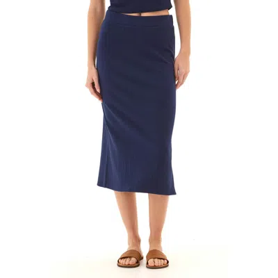 Threads 4 Thought Adella Textured Jersey Midi Skirt In Stargazer
