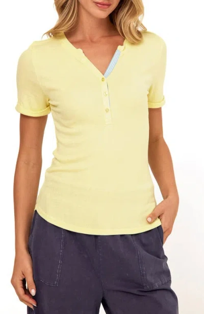 Threads 4 Thought Akia Feather Rib T-shirt In Yellow