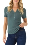 Threads 4 Thought Akia Feather Ribbed Henley In Green