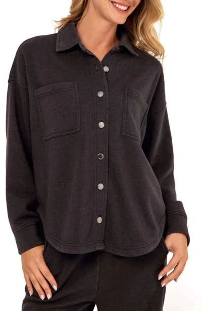 Threads 4 Thought Blaire Mineral Wash Fleece Shirt Jacket In Black