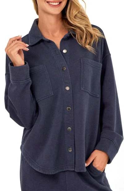 Threads 4 Thought Blaire Mineral Wash Fleece Shirt Jacket In Blue