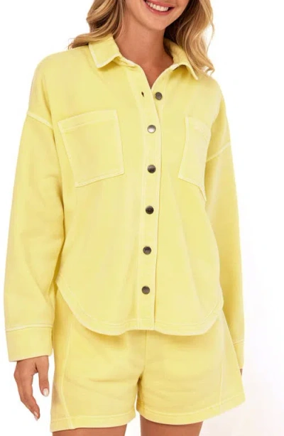 Threads 4 Thought Blaire Mineral Wash Fleece Shirt Jacket In Yellow