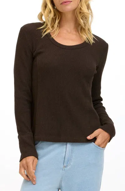 Threads 4 Thought Brigitte Brushed Thermal Top In Cocoa