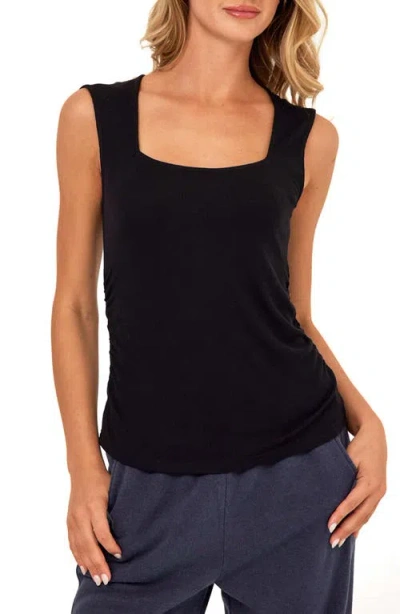 Threads 4 Thought Brynlee Square Neck Feather Rib Tank In Black