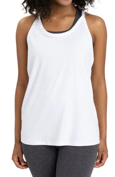 Threads 4 Thought Cara Heather Luxe Jersey Tank In White