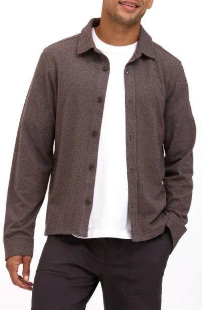 Threads 4 Thought Carter Relaxed Fit Brushed Jacquard Button-up Shirt In Brown