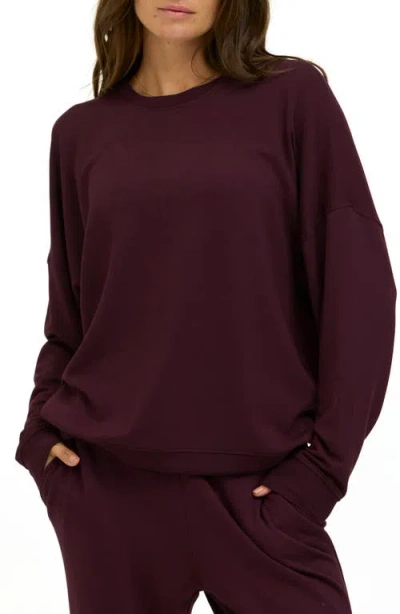 Threads 4 Thought Cathy Boyfriend Feather Fleece Sweatshirt In Ultra Maroon