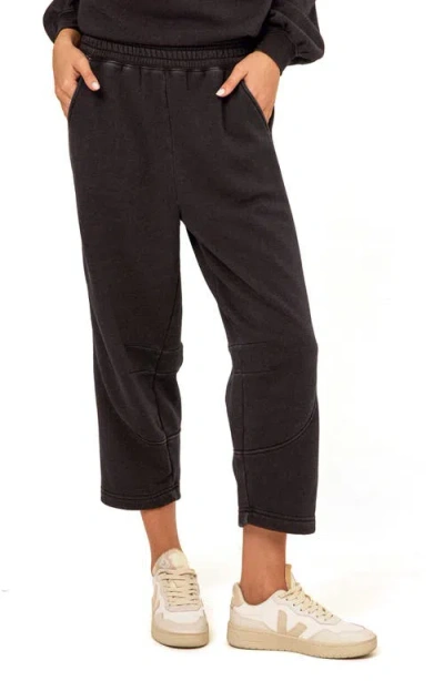 Threads 4 Thought Chantel Mineral Wash Crop Wide Leg Pants In Black