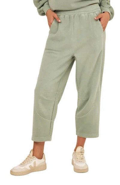 Threads 4 Thought Chantel Mineral Wash Crop Wide Leg Pants In Green