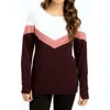 Threads 4 Thought Chevron Stripe Feather Fleece Sweatshirt In Burgundy