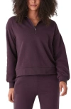 Threads 4 Thought Constance Triblend Half Zip Pullover Sweatshirt In Peppercorn