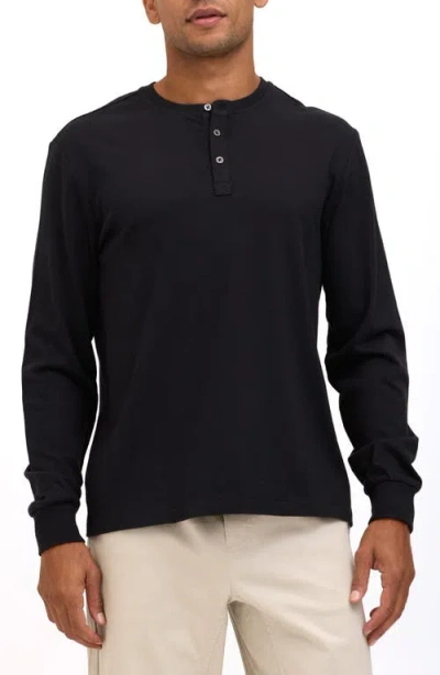 Threads 4 Thought Doug Organic Cotton Henley In Black