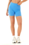 Threads 4 Thought Elena High Waist Pocket Bike Shorts In Blue