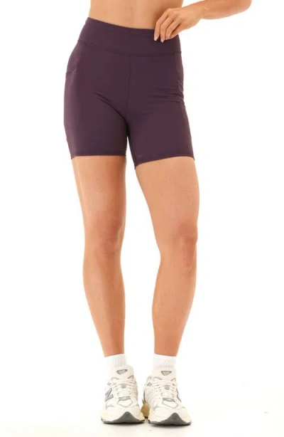 Threads 4 Thought Elena High Waist Pocket Bike Shorts In Purple