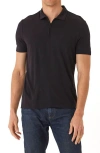 Threads 4 Thought Erick Solid Peached Piqué Zip Polo In Black