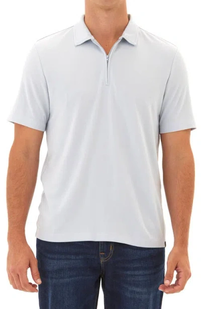 Threads 4 Thought Erick Solid Peached Piqué Zip Polo In Seamist